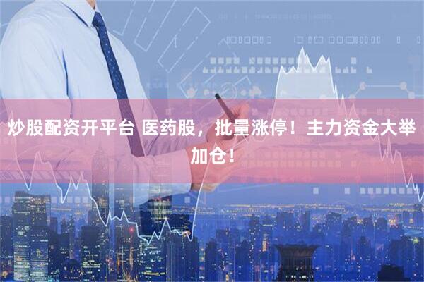 炒股配资开平台 医药股，批量涨停！主力资金大举加仓！